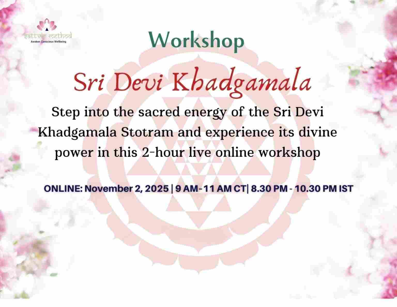 Sri Devi Khadgamala Workshop
